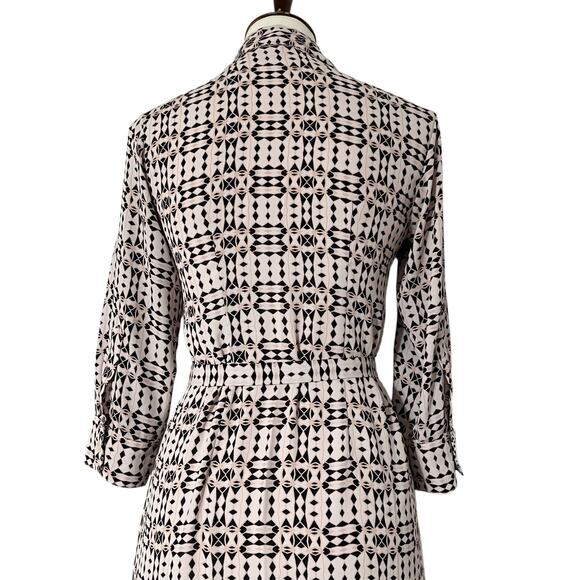 CAbi Colony Club Geometric Print Shirt Dress Blush/Black Size XSmall - Picture 8 of 11